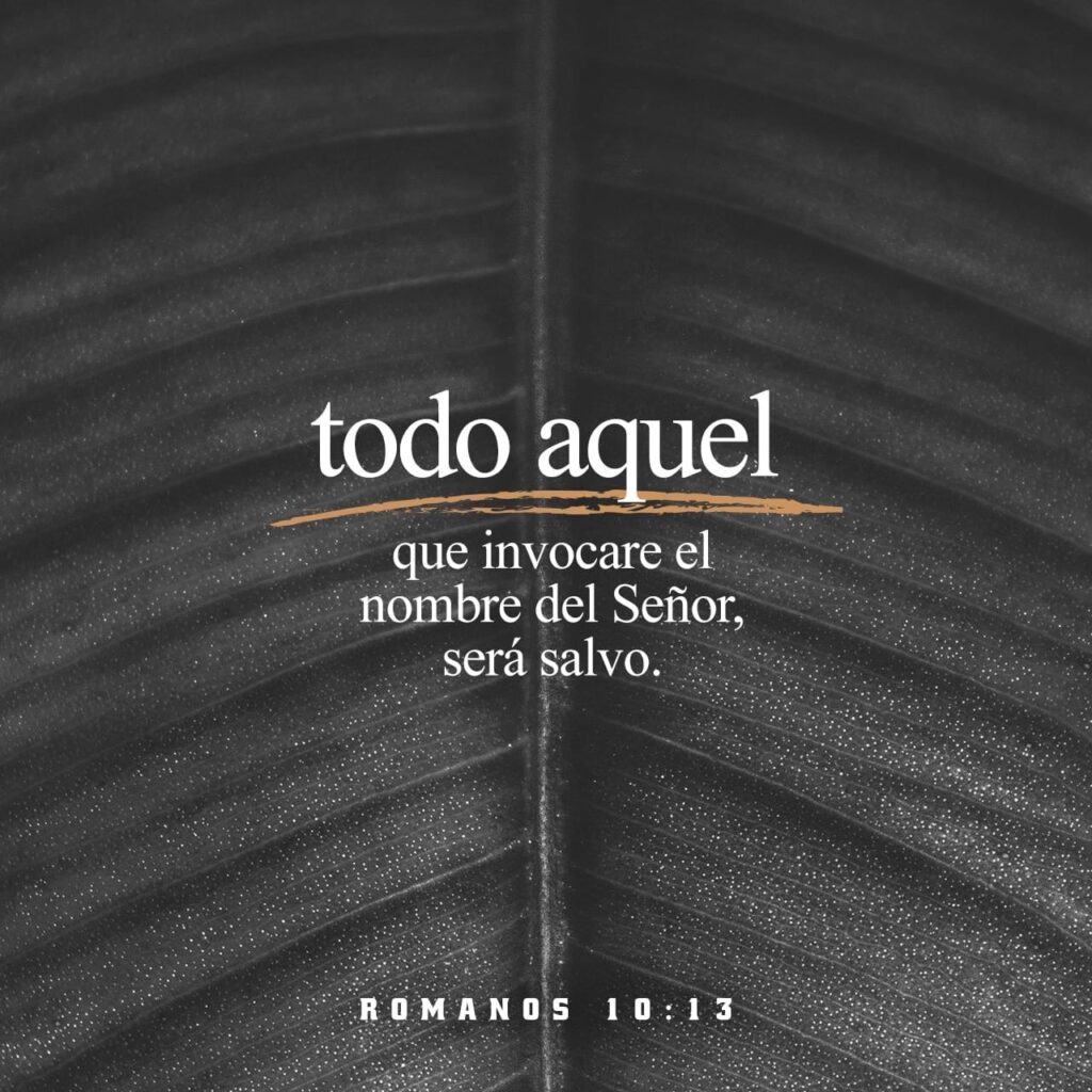 Imagen con el texto que habla de salvación sobre una hoja