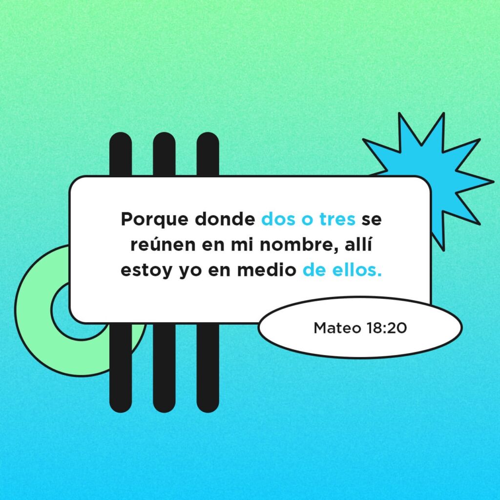 Texto de Mateo 18:20 con una estrella 